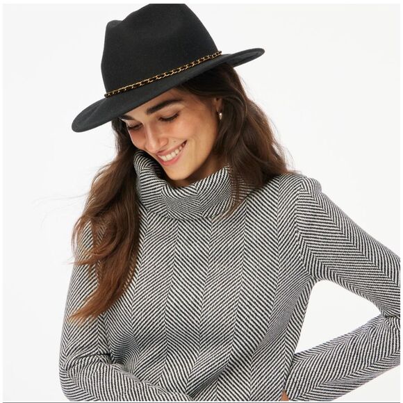 J. Crew Herringbone Funnel neck Pullover - Picture 1 of 9